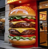 Escultura de Resina con Forma de Hamburguesa para Uso en Interiores y Exteriores, Letrero para Restaurante con Temática de Comida, Estatua con Tamaño Personalizado Realista