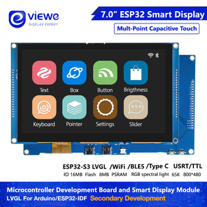 บอร์ดพัฒนาหน้าจอสัมผัส ESP32-S3 ขนาด 7 นิ้ว ความละเอียด 800x480 รุ่น LX7 โปรเซสเซอร์แบบ<span class=keywords><strong>ดู</strong></span>อัลคอร์ หน่วยความจำแฟลช 16M รองรับ WiFi และ BT5 สำหรับ GUI LVGL HMI ESP32 - Product Image 2