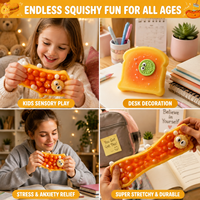 Jouet Squishy Floqué en Forme d'Aliments Frits, en TPR Souple, Fait Main, Balle à Presser DIY Mochi pour Enfants et Adultes, Anti-Stress et Apaisant pour le Bureau