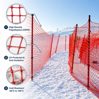 Filet de sécurité durable en HDPE entièrement imperméable pour station de ski, barrière de piste de neige et support de clôture de terrain de sport, couleurs personnalisables