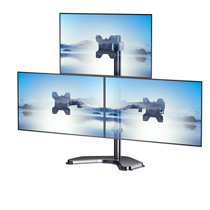 Soporte de Monitor Triple Independiente para Pantallas de 13 a <span class=keywords><strong>32</strong></span> Pulgadas, Sin Abrazadera, Sin Perforación, Soporte para 3 Monitores, VESA 75x100mm, 22 Libras por Brazo - Product Image 2