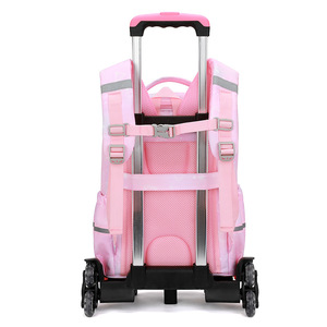 Meilleure vente transfrontalière 2026 Nouveau sac à dos licorne à roulettes pour filles, enfants du primaire, design détachable double usage pour monter les escaliers - Product Image 2