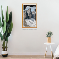Pro bingkai gambar Digital besar kayu, bingkai Digital 32 "Frameo Wifi layar sentuh FHD dapat dipasang di dinding putar otomatis melalui App