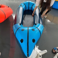 Packraft gonflable léger en TPU, radeau flottant pour eaux vives avec système d'auto-vidange pour la pêche/la course