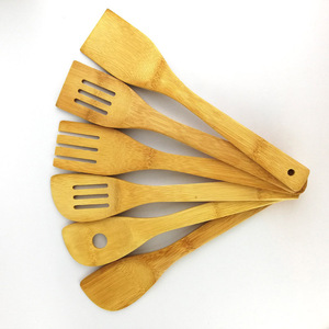 Juegos de cocina de bambú orgánico Utensilios naturales saludables libres de químicos y barnices plásticos - Product Image 3