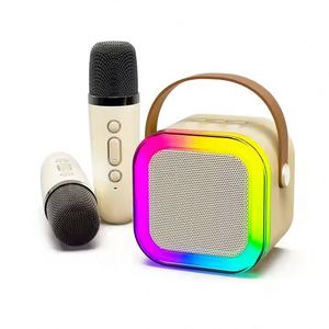 Custom Logo Portable Karaoke <strong>Speaker</strong> with 2 Wireless <strong>Microphone</strong> for Singing K12 <strong>Microphone</strong> Home KTV <strong>Microphone</strong> Karaoke <strong>Speaker</strong> - Product Image 2