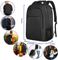 Sac à dos pour ordinateur portable de voyage fin, pour hommes, école, 17 pouces, personnalisé, multifonctionnel, antivol, résistant à l'eau
