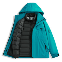 Veste Hardshell 3-en-1 à Capuche pour Hommes et Femmes, Doublée de Duvet, Ensemble Deux Pièces Détachable Personnalisé pour Activités de Plein Air, Vêtement Isolant pour l'Escalade