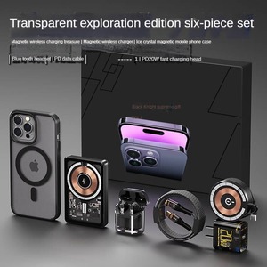 <span class=keywords><strong>Cargador</strong></span> Inalámbrico de 5000 mAh y 20 W, Estuche Magnético, Auriculares, Accesorios para Teléfono Móvil, Juego de Regalo 6 en 1 para <span class=keywords><strong>iPhone</strong></span> 13 14 Pro Max - Product Image 3