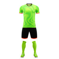 Maillots de football unisexes personnalisés, ensembles d'uniformes d'équipe, tricotés 100% polyester, respirants, écologiques, anti-plis, manches courtes