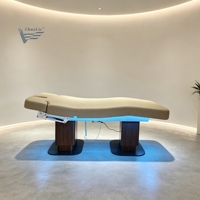 Mobilier de salon de beauté professionnel, lit de spa électrique de luxe pour soins du visage et cils, table de massage, lit d'esthéticienne avec éclairage