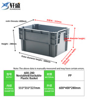 Caisses en maille PP empilables 600*400*280mm, panier de retournement, écologiques, emboîtables pour une solution d'entrepôt gain de place