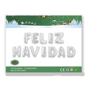 Decorazioni Natalizie, Palloncini '<span class=keywords><strong>Feliz</strong></span> <span class=keywords><strong>Navidad</strong></span>', Striscione con Lettere in Spagnolo '<span class=keywords><strong>Buon</strong></span> <span class=keywords><strong>Natale</strong></span>', Palloncini con Cartolina per Decorazioni Festive - Product Image 3