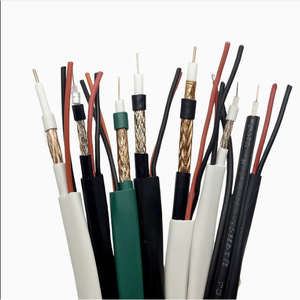 สายโคแอกเชียล RG6+2C สำหรับทีวีดิจิตอล ดาวเทียม สายไฟฟ้า สายป้องกันสัญญาณรบกวน ฉนวนพีวีซี ป้องกันด้วยฟอยล์ถัก - Product Image 1