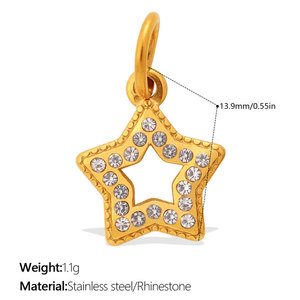 จี้ห้อยคอ สร้อยข้อมือ แฟชั่น สแตนเลสสตีล 316L ชุบทอง 14k 18k ไม่หมอง พร้อมจี้รูปพระอาทิตย์ ดวงดาว และพระจันทร์ สำหรับทำเครื่องประดับ - Product Image 6