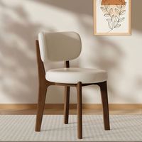 Chaises de salle à manger minimalistes en bois clair de style nordique, couleur crème, pour la maison et l'hôtellerie