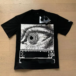 เสื้อยืดแขนสั้นแฟชั่นลำลองผู้ชาย ผ้าฝ้าย 100% 260 กรัม พิมพ์ลายดาวนรกสไตล์วินเทจสวยงาม แบบถัก - Product Image 6