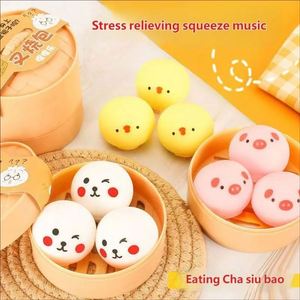 New Dumpling Stress Balls <b>Fidget</b> Sensory Squeeze Squishy Dumpling Toy Stress Relief Bun Toy with Food Steamer Stretchy Toys - Product Image 2