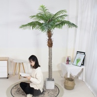 Petit palmier artificiel tropical vert en forme de noix de coco, pour la maison ou le bureau, en plastique durable, résistant aux UV, persistant toute l'année