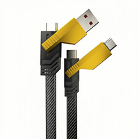 Câble USB 4 en 1 C vers C, A vers C, 60W PD, alliage de zinc, nylon, cuivre pur, charge rapide pour iPhone, Android, tablette, ordinateur portable