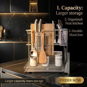 Panier à épices coulissant en acier inoxydable 201 pour la vente en gros, idéal pour les chambres d'hôtel et les armoires de <span class=keywords><strong>cuisine</strong></span> d'appartements - Product Image 1