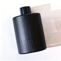 En stock – Bouteille diffuseur à bâtonnets en verre de 200 ml avec bouchon, flacon vide en verre dépoli noir de luxe pour diffuseur d'huiles aromatiques