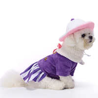 En gros Combinaison en peluche pour chien style costume de perroquet avec ailes 3D, nouvelle collection de vêtements pour chien, applique sucette, nœud rose plissé