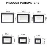 Reflector LED de Aluminio Fundido a Presión, IP65 Impermeable, 50W-300W, Iluminación de Seguridad para Exteriores