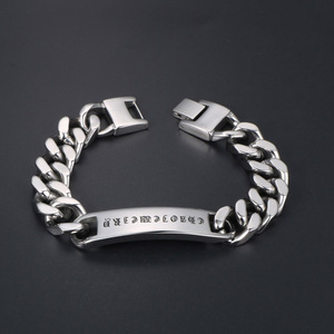 <b>Titanium</b> Steel Punk Bracelet Men's Cuff <b>Chain</b> Link CE524 Minimalist Trendy Jewelry - Product Image 2