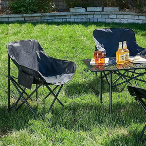 Chaise pliante d'extérieur Moon Chair 43x43x70cm en acier carbone pour camping, pêche, pique-nique, chaise inclinable pour croquis - Product Image 1