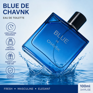 JEAN MISS Eau de Parfum pour Homme, Flacon Carré Bleu, 100ml, Parfum Longue Durée, Écologique, Vaporisateur Naturel, Sans Alcool, Notes Boisées - Product Image 1