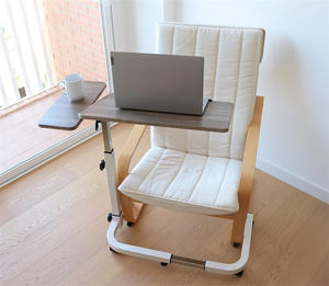 Meja samping tempat tidur medis bentuk U hitam, dengan tinggi roda, miring dapat disesuaikan, Overbed untuk rehabilitasi rumah sakit, mudah untuk dilepas - Product Image 4