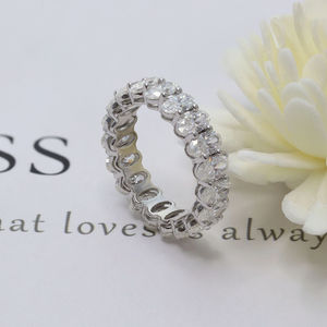 Paston Custom <span class=keywords><strong>Moissanite</strong></span> Ringen 3*5Mm D Vvs Ovale <span class=keywords><strong>Moissanite</strong></span> Eternity Ring S925 Sterling Zilver/<span class=keywords><strong>K</strong></span> Goud <span class=keywords><strong>Moissanite</strong></span> Ring - Product Image 3