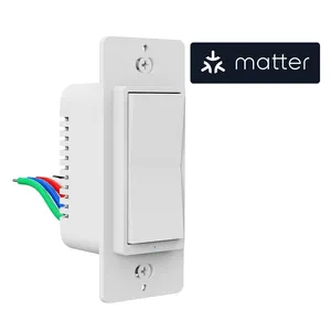 Matter Wireless Control Smart Light Switch 15A 3Way Voice Control Siri Alexa Smartthing Remote Control Electrical Light Switch