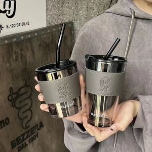 Gobelet en verre Gucgres 500 ml avec paille réutilisable pour les voyages et l'usage quotidien - Product Image 4