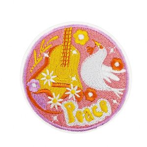 New Iron on Embroidery Orange Color Sun Glass <b>rainbow</b> butterfly Sunflower Peace Sign Bus Patch for Decoration Gift - Product Image 4