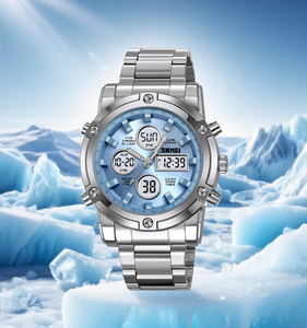 SKMEI # นาฬิกาดิจิตอล 2556 รุ่น 3ATM หน้าปัดใหญ่ ขายดี สายเหล็ก จอแสดงผลคู่ นาฬิกาธุรกิจ นาฬิกาอนาล็อก นาฬิกาสปอร์ต นาฬิกาควอตซ์ - Product Image 1