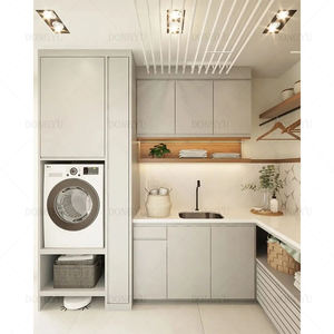 Gabinete de lavandería personalizado inteligente de madera contrachapada de diseño moderno práctico de gama alta <span class=keywords><strong>para</strong></span> <span class=keywords><strong>lavadora</strong></span> - Product Image 5