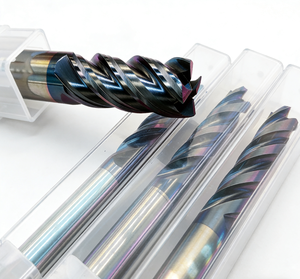 Dynamic Milling Cutter High Efficiency Tungsten Steel <strong>End</strong> <strong>Mill</strong> 4-Bladed Special 65 Degree Unequal Spiral U-Groove Nano Black - Product Image 4