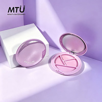 Boîte à fards à paupières de luxe écologique en plastique avec miroir, étui compact vide, palette de fards à paupières circulaire, emballage