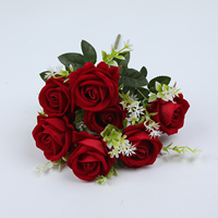 Rote Samt künstliche Burgunder Rosen Hochzeit Bühnen dekoration Blumen für Muttertag und Back to School MOQ 50 Pcs