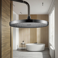 Douche de tête en plastique ABS gris Sortie d'eau unique Fonction de pluie à haute pression pour salle de bain, toilettes et salle de douche