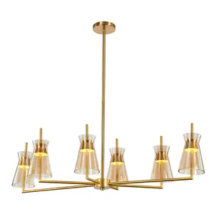 Rustieke Slaapkamer Eetkamer Hanger Verlichtingsarmaturen Verlichting Kroonluchters Luxe Goud Led Moderne Glazen Kroonluchters