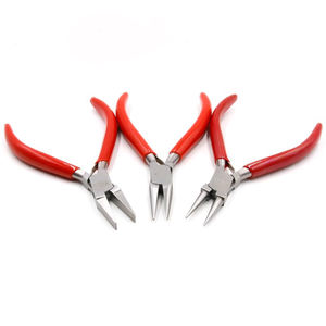 Premium 115mm 130mm Acero inoxidable rojo Pvc mango alambre bobinado cadena nariz joyería punta redonda alicates - Product Image 4