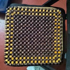 Wooden Bead Seat <b>Cushion</b> Anti Slip Home Office Chair <b>Pad</b> Rectangle Shape Solid Color Lumbar Support <b>Pad</b> - Product Image 2