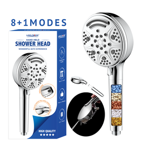 <span class=keywords><strong>Pommeau</strong></span> <span class=keywords><strong>de</strong></span> <span class=keywords><strong>douche</strong></span> filtré à 2 niveaux à 9 réglages-Salle <span class=keywords><strong>de</strong></span> bain Universal Fit High Pressure Handheld avec élimination du chlore KDF pour l'eau dure - Product Image 1