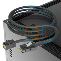 Câble de données SAS pour serveur SFF-8643 vers SFF-8087 Mini-SAS HD 12 Gbit/s avec gaine tressée pour contrôleur RAID HBA et stockage NAS