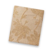 Nouveau style de tissu brodé en corde de lotus, tissu en lin doux brodé, dentelle de fleur de lotus brodée pour robe de femme