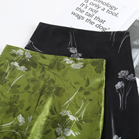 Jupe sirène midi élégante en satin de triacétate micro-élastique à motifs floraux chinois pour femme, vêtements de boutique, vêtements pour femme