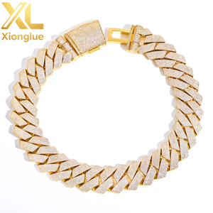 Fashion 25mm Diamond Cuban <b>Chain</b> with 6 Rows of Zircon Street Style Personalized Trendy Men's Hip-hop Necklace Party Gift - Product Image 1